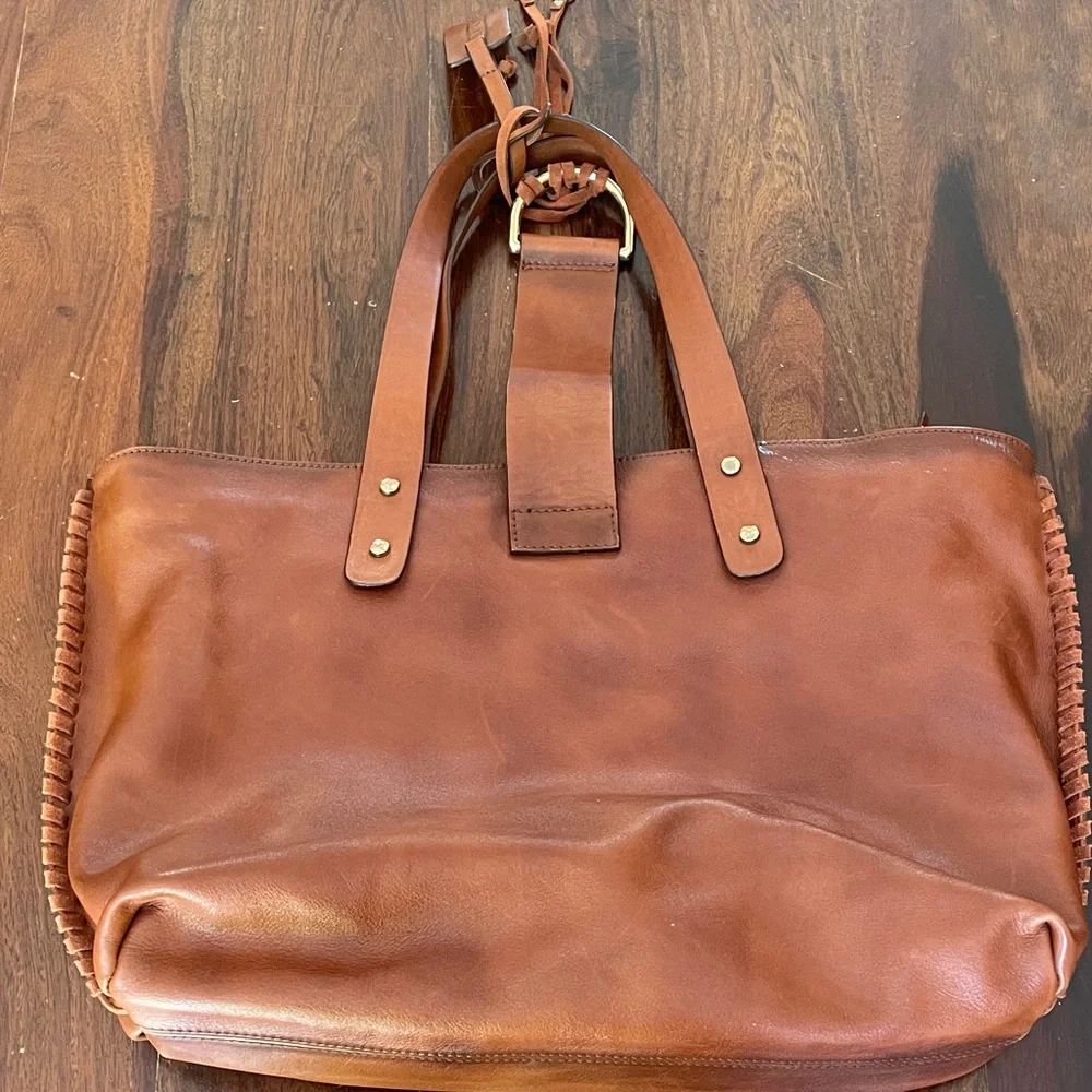 PIKOLINOS Cognac Leather & Suede Tote